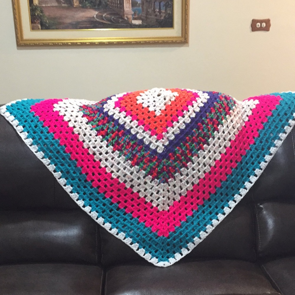 Handmade crochet quilt/throw